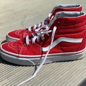 Red and White, High Top Vans